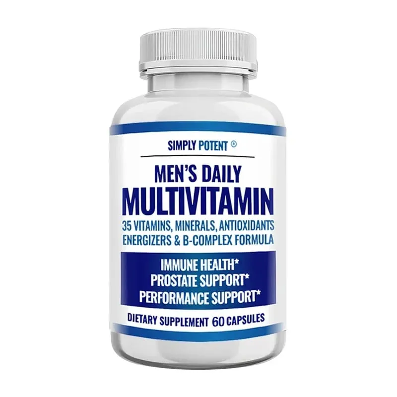 Daily Multivitamin for Men for Prostate Energy Concentration Metabolism Immunity Vitamins: A C D E (B1 B2 B3 B5 B6 B7 B9 B12)