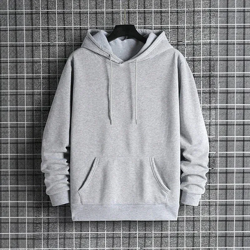 2025 Fall/winter New Arrival Men's Hoodie High Quality Solid Color Hooded Sweatshirt Male Home Outdoor Casual Fashion Pullover