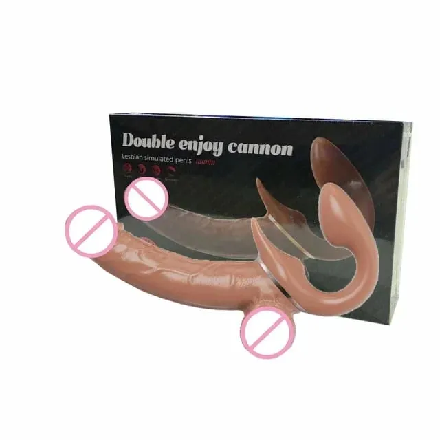 Lesbian Telescopic Dildo Vibrator Strapless Strap-on For Women Double-heads G Spot Vibrating Vagina Prostate Massager Sex Toys