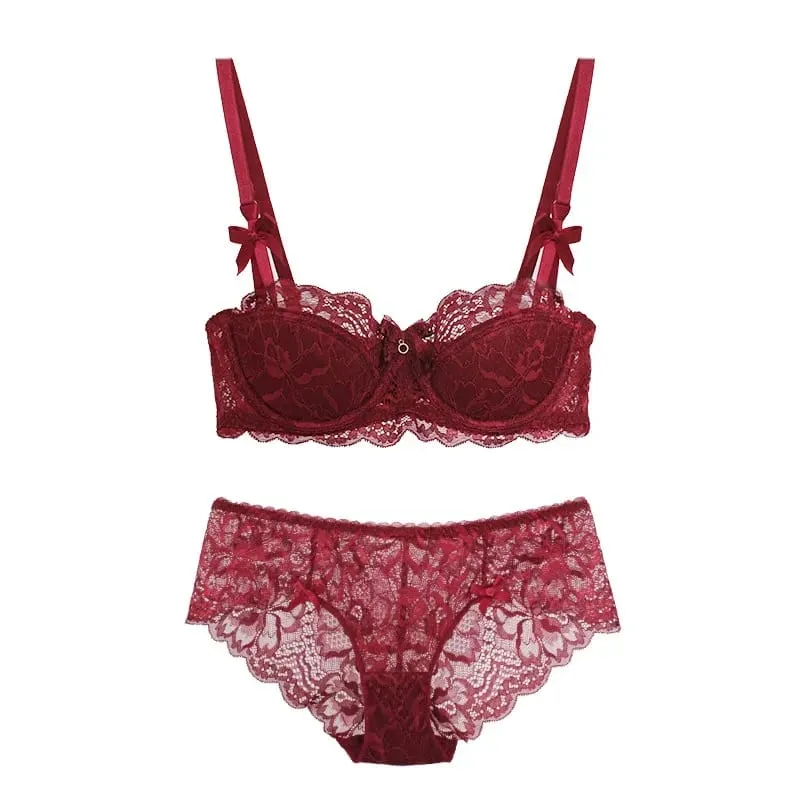 French Pure Desire Bralette Small Bust AB Cup Push Up Wireless Lace Bra for Chubby Girl Bow Design Thin Fold Comfort Plus Size