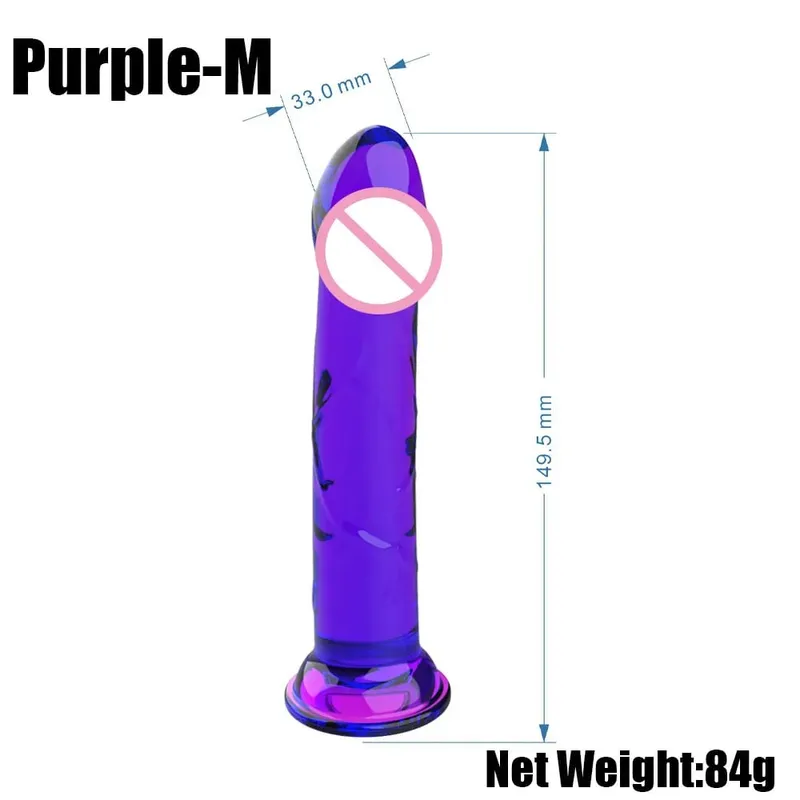 Güçlü Vantuz Tabanı ile Gerçekçi Mor Anal Yapay Penis Butt Plug Jöle Seks Oyuncak Eller Serbest Anal için Çoklu Boyutlarda Oynamak için