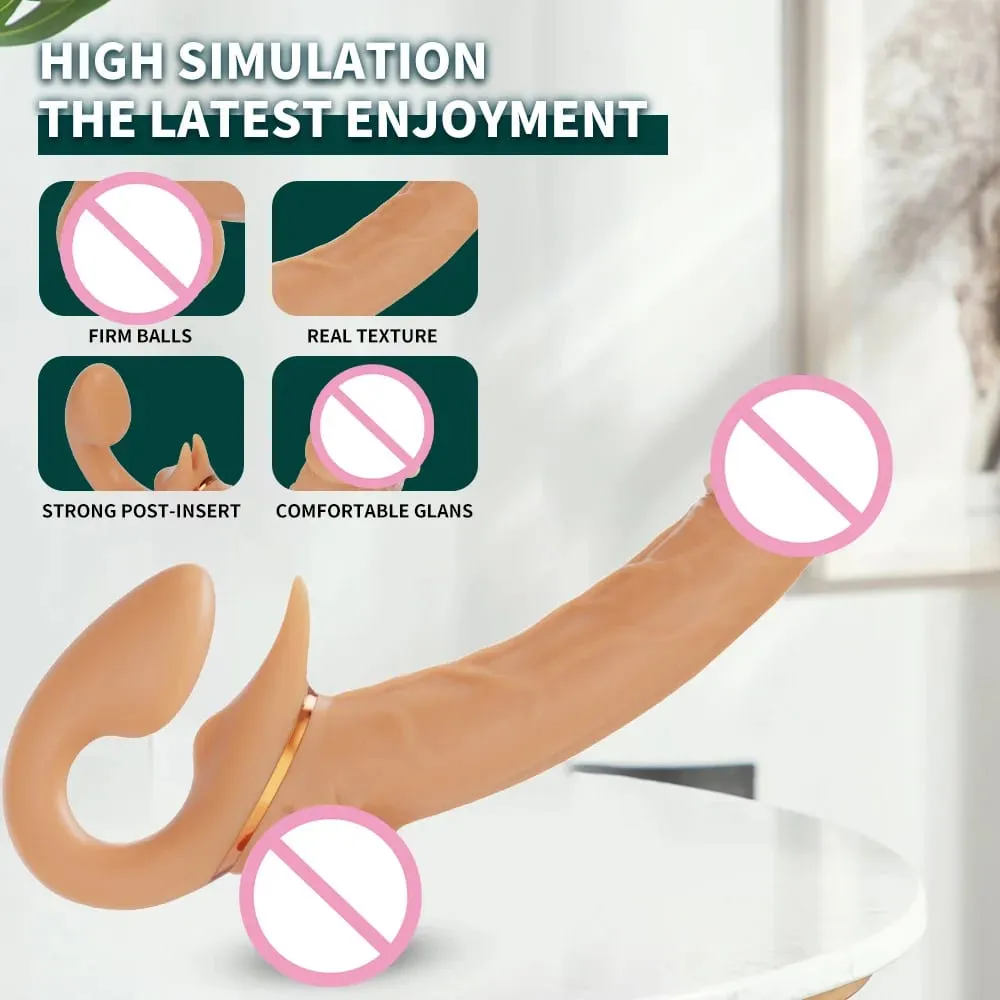 Lesbian Telescopic Dildo Vibrator Strapless Strap-on For Women Double-heads G Spot Vibrating Vagina Prostate Massager Sex Toys