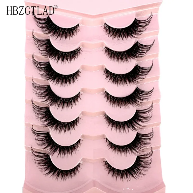 7/8PairsCat Eye Eyelashes manga Lashes 3D Clear Band Lashes naturalHalf Lashes End Eye Elongated Mink Eyelashes Fluffy Eyelashes — image 14