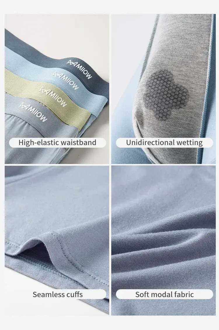 MiiOW 3Pcs Softness Modal Men Underwear Boxers Breathable Men's Panties Mens Underpants Cotton Antibacterial Man Boxers Briefs — image 14