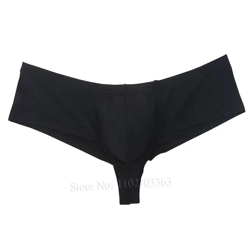 Cheeky Men's Solid Bikini Briefs Ice Silk Micro Boxer Underwear Male Slip Hipster Trunks Bulge Pouch Beach Shorts Underpant Soft