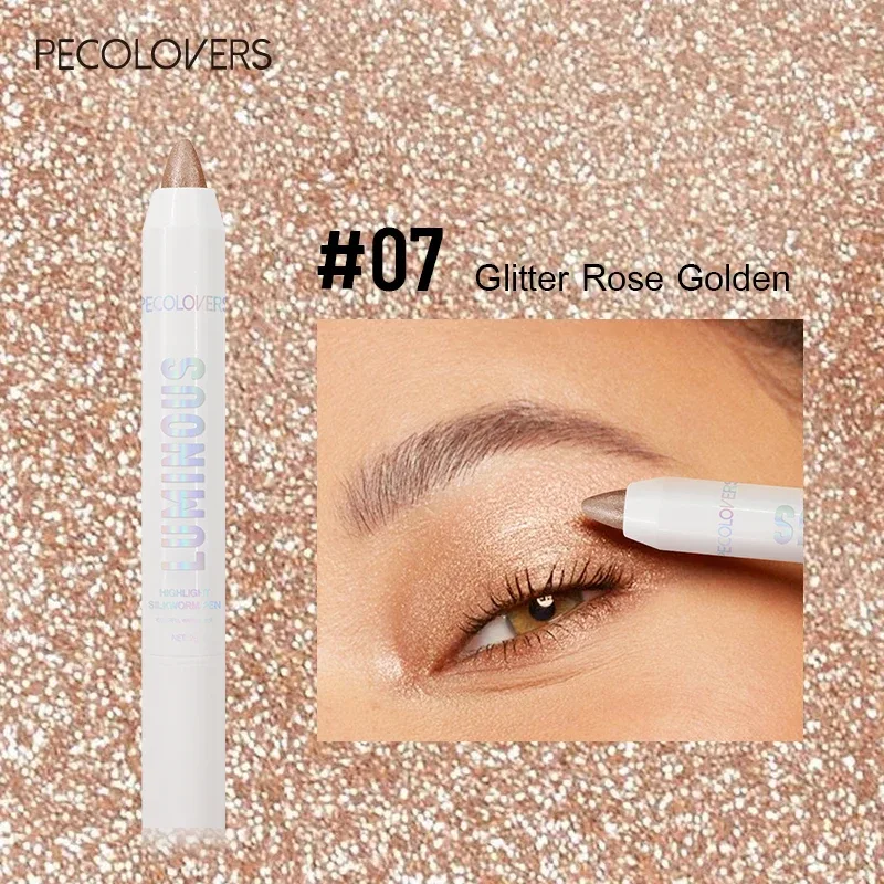 Long-lasting Brightening Highlighter Sparkling Eye Corner Lying Silk Pen Face Highlight and Eye Shadow Pearl White Gliter Pen