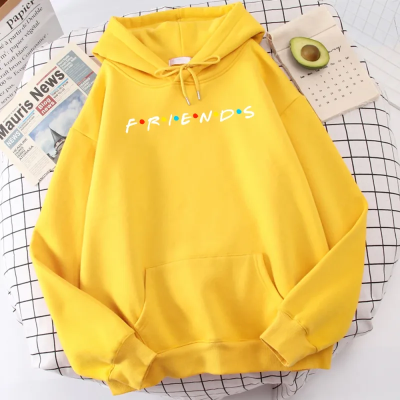 Sitcom Movie Friends Printed Mens Hoody Korean Fleece Sweatshirt Simple Crewneck Hooded Street Oversize Autumn Men's Clothes