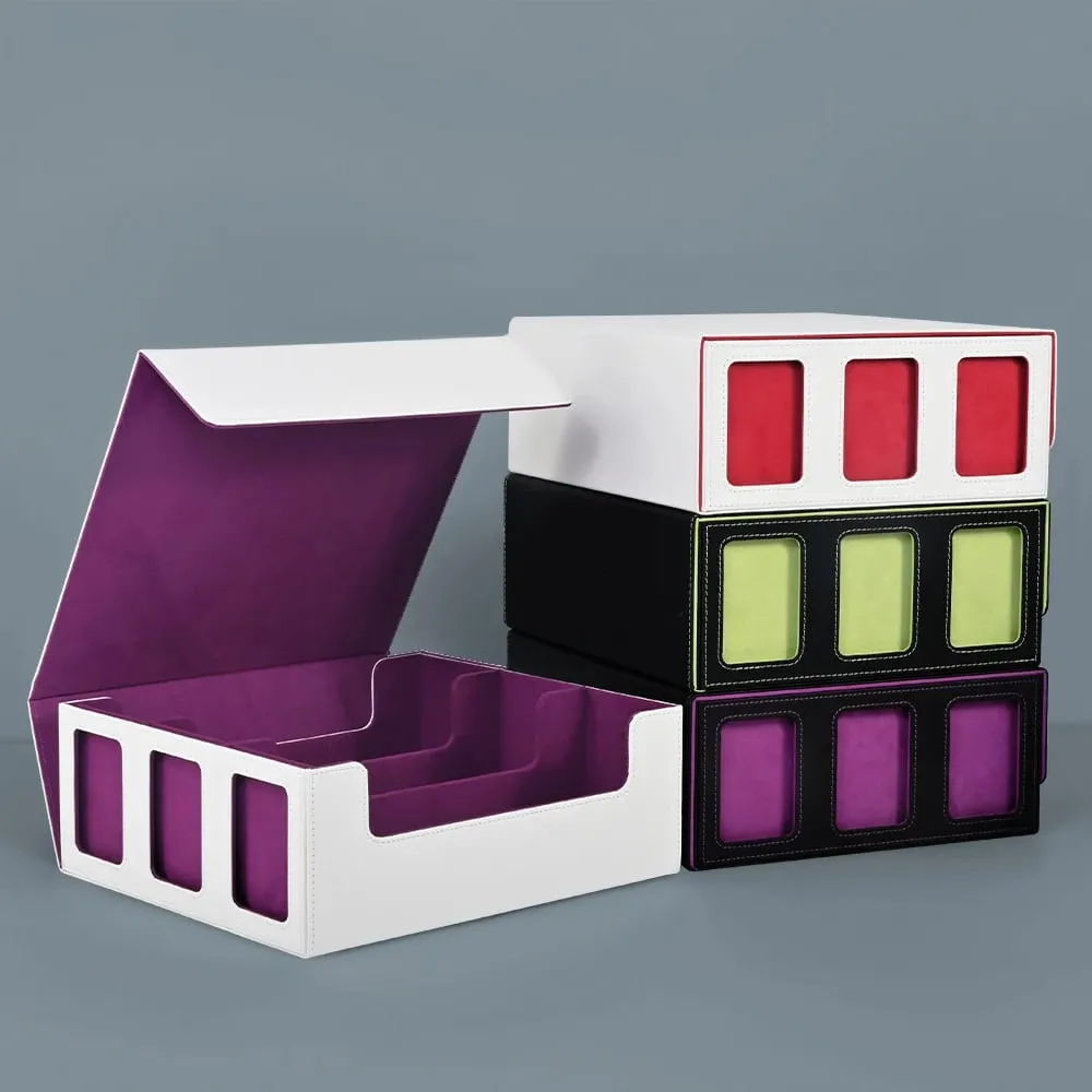 Card Storage Box for Trading Cards 1800+ Deck Box with Display Window Fits for Magic TCG PTCG Sports Cards