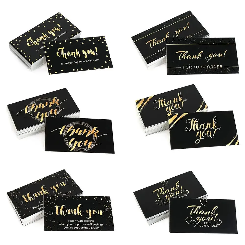50PCS Thanks Greeting Cards Thank You Card For Supporting My Small Business Paper Seal Label Party Gift