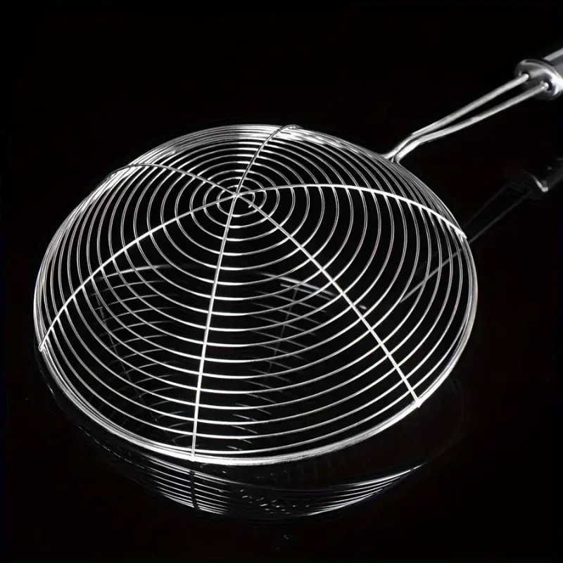 1pc Hot Selling Stainless Steel Strainer Ladle with Handle - Durable Wire Skimmer Spoon for Cooking Frying & Kitchen Use
