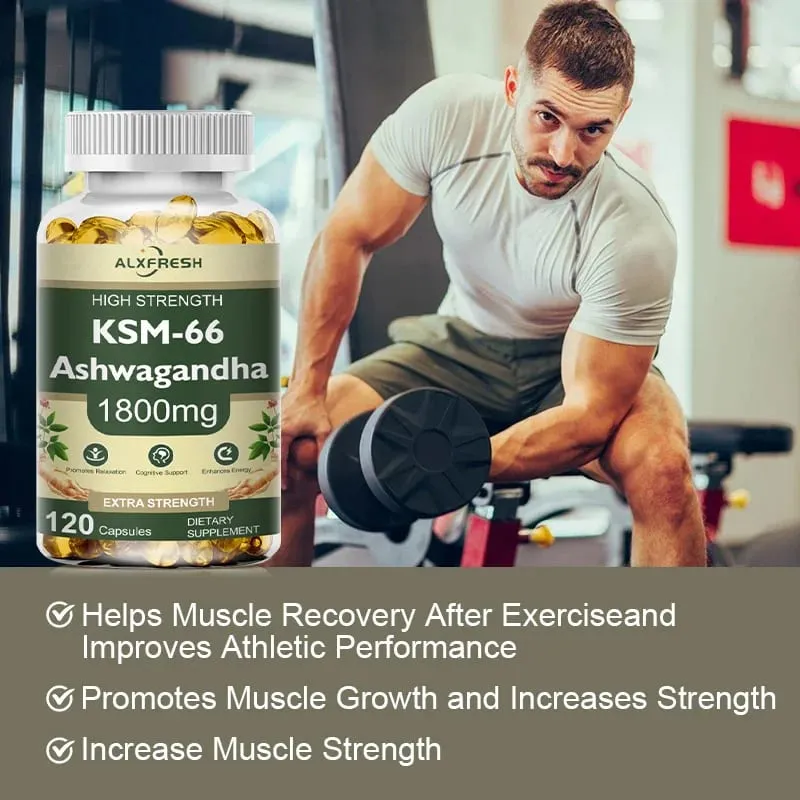 KSM-66 Capsule di Ashwagandha organiche con zinco | Vegano non OGM | Integratore sanitario dalla formula premium