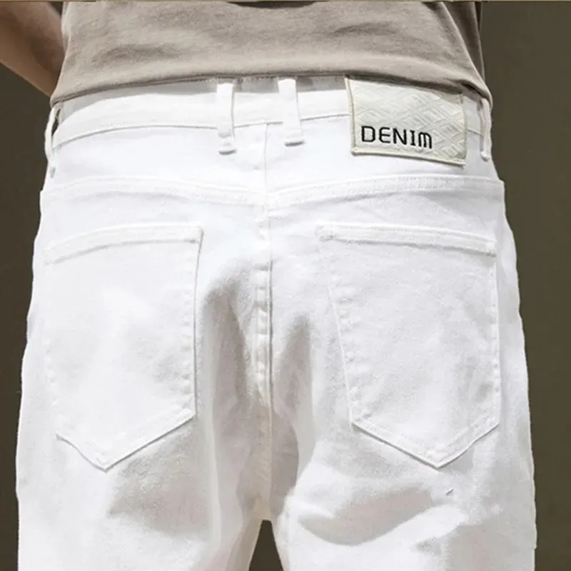 Tall Man White Jeans Straight Extra Long Boys Lengthened Plus Size 42 44 46 48 Loose Cotton Stretched Denim Pants Male Trousers — image 5