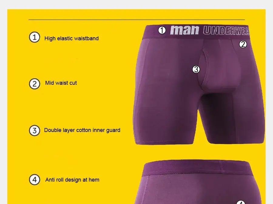 Bamboo Fiber Underwear Men Boxers and Underpants Mid Waist Panty Seamless Plus Size Boxers Shorts Open Crotch Male Panties