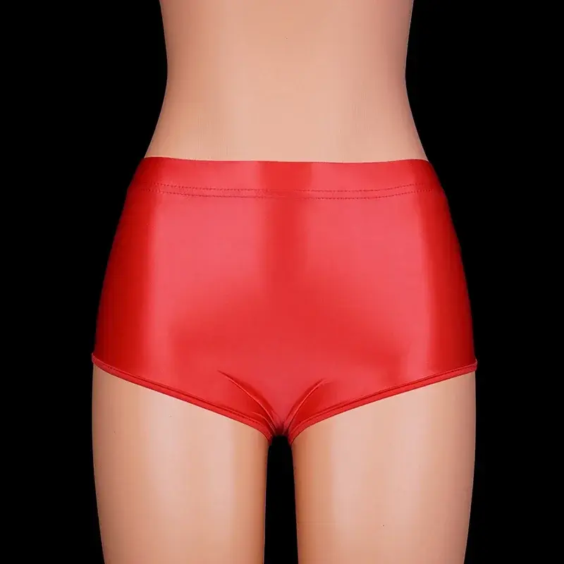 Satin Glossy Spandex Shorts for men Extra Short Biker Shorts Shiny Fitness Clothes Sexy Glitter Running Gym sexy underwear men