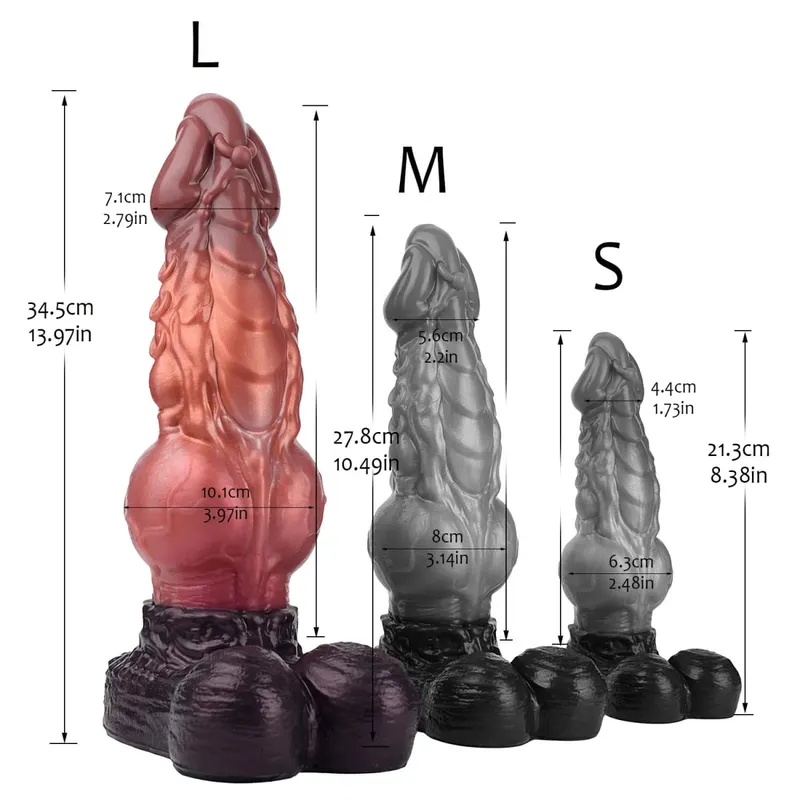 Double Layer Silicone Fantasy Dog Knot Dildo Blue Butt Plug with Sucker Anal Dilator Masturbate Sex toy for Adult 18+
