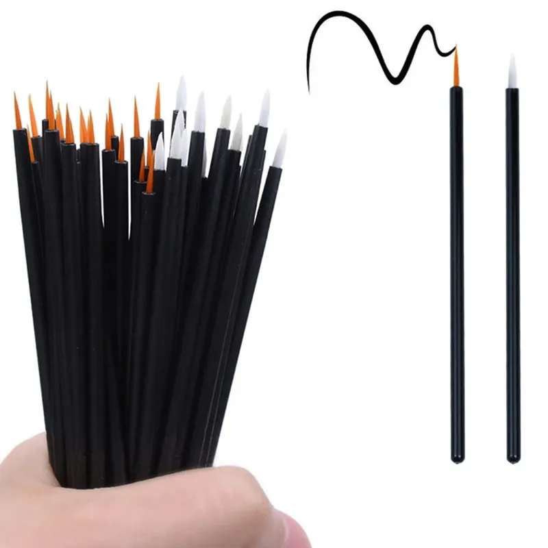 50/100pcs Eyeliner Brushes Eyelash Eyeshadow Applicator For Nail Art Painting Pen Tool Eye Lash Wands Makeup Accessories