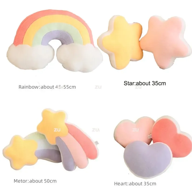 Rainbow Wish Star Moon Plush Pillow Colorful Crown Cloud Soft Toy Pillow Cushion Sofa Home Decoration Throw Pillows
