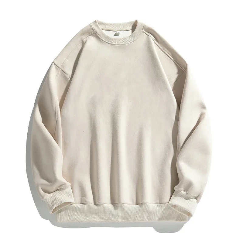 Jenama Ungu Sweatshirt Mans Suede O Leher Musim Gugur Musim Sejuk Longgar Baju Sweatshirt Lelaki Kasual Lengan Panjang 2026 Top Lelaki Baharu — image 8