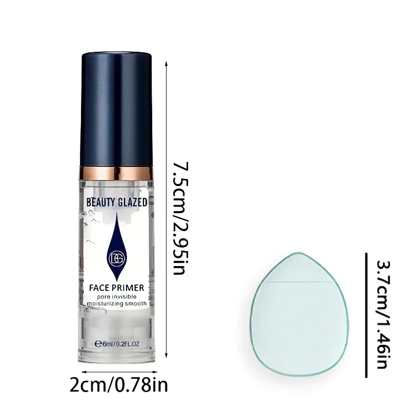 2pcs/Set :1pc Makeup Primer+1pc Puff Hydrating and Moisturizing Adheres Well To The Skin Long Lasting oil Control Travel Size — image 3
