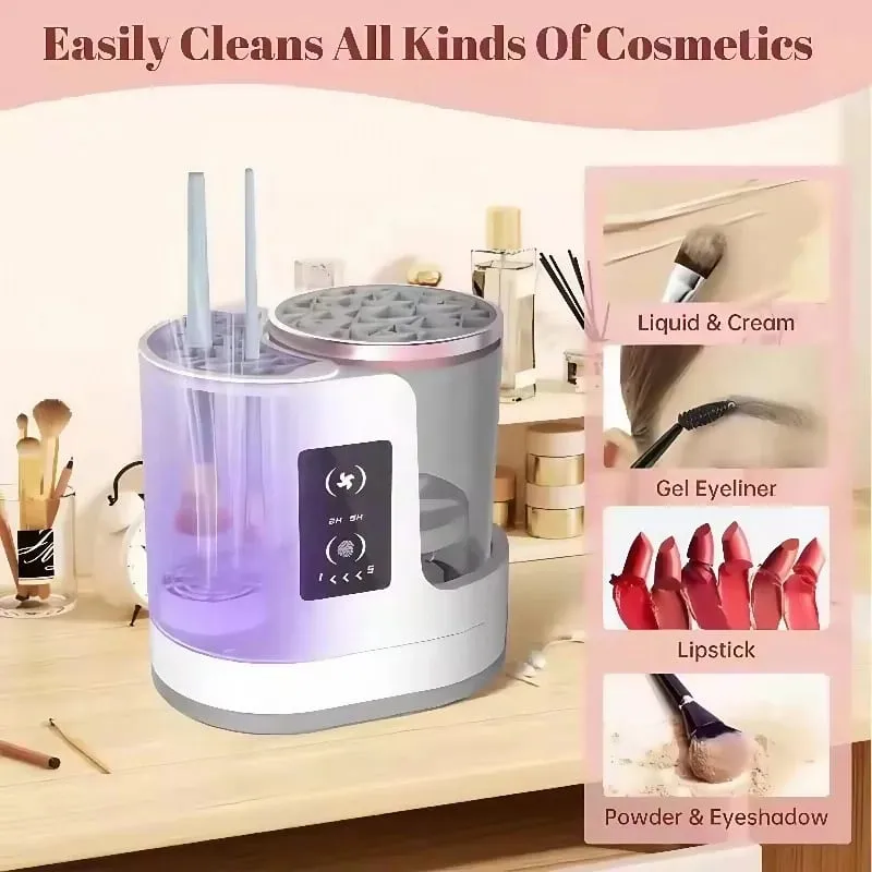 Electric 3 IN 1 Makeup Brush Cleaneing Machine Makeup Brush Dryer Portable Automatic USB Cosmetic Brushes Cleaner Tool