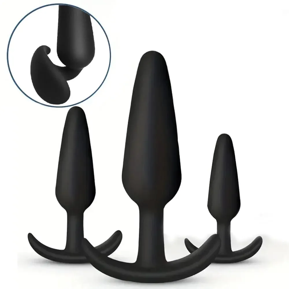 3 Different Size Anal Plug Soft Silicone Anal Butt Plug Stimulator Adult Sex Toys for Men/Women Prostate Massager Anal Trainer — image 1