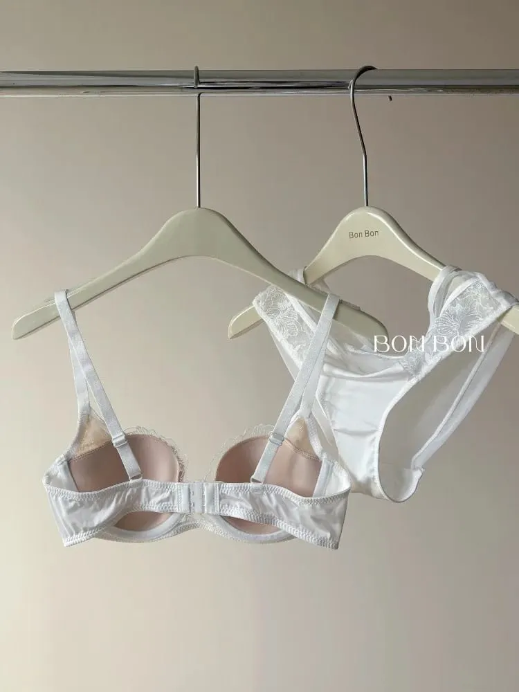 French Lace Embroidery Sexy Bra Set Push Up Minimizer Gather Support Full Coverage Comfort Lingerie for Big Breasted Women 2PCS — image 1