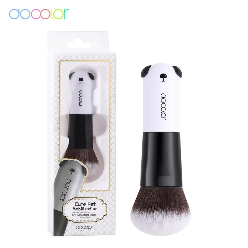 Docolor Makeup Foundation Brushes Cute Cartoon Face Kabuki Blush Powder Contour Fan Makeup Brush Synthetic Hairs Make up Tools