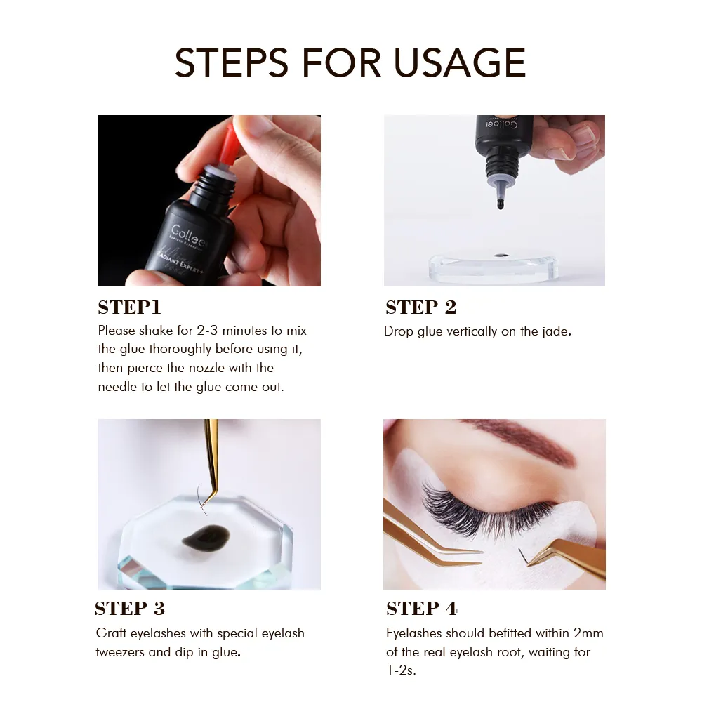 Gollee 0.5s Fast Dry Lash Extension Glue Professional Lash Adhesive Lasting 6-8 Weeks Waterproof Grafting Eyelash Super Bonder