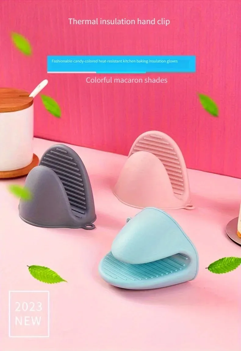 2pcs Oven Mitts Silicone Heat Resistant Pinch Mitts Anti Scalding Non Slip Gloves Clips Pot Holder Cooking Baking Oven Mitts