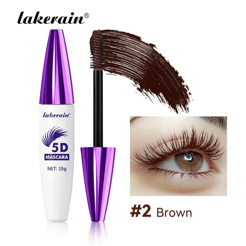 Red Wine Brown Eyelashes Mascara 5D Three-dimensional Eyelashes Curling Extension Non-smudge Waterproof Fast Dry Lsting Makeup