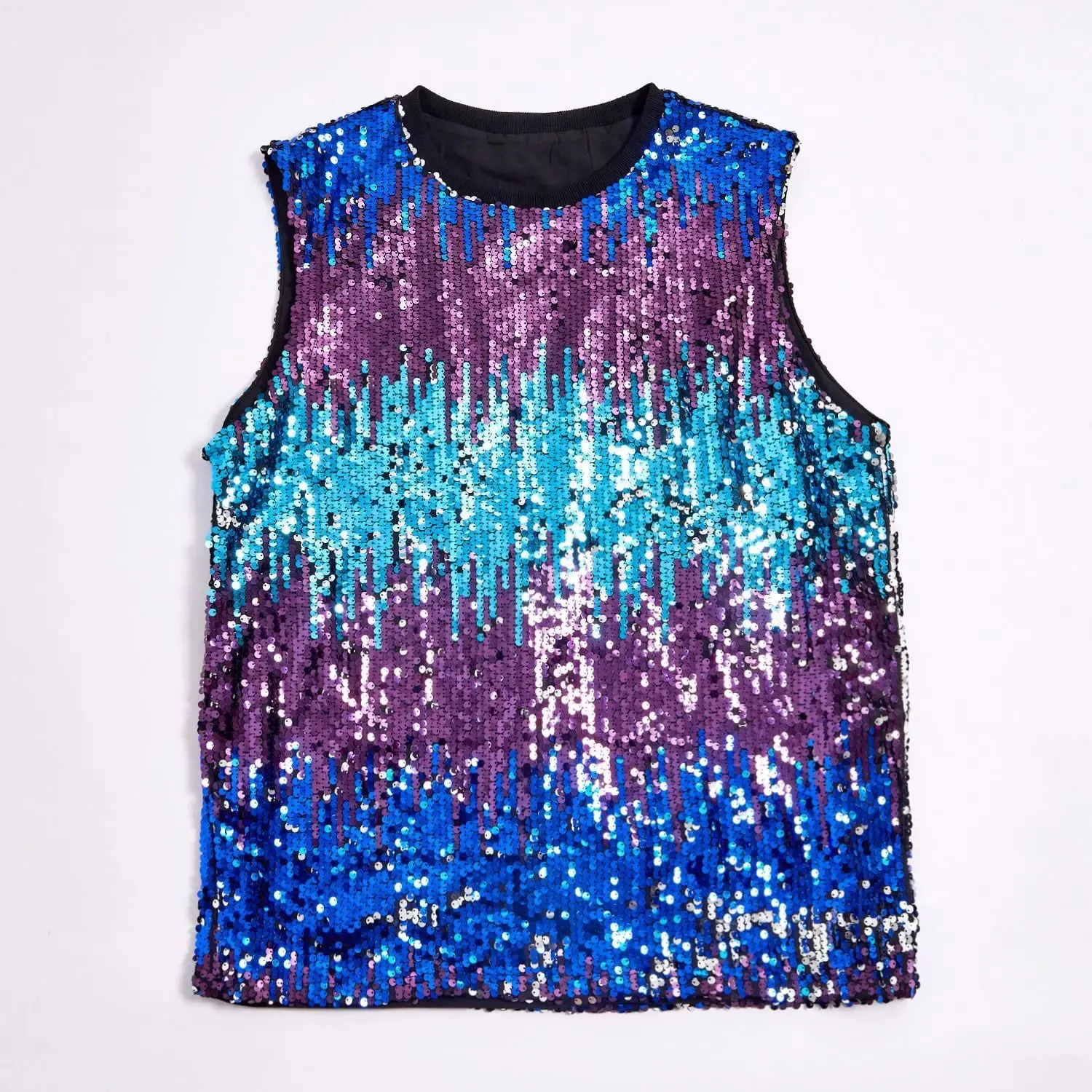 2025 Fashion Pullover Sleeveless Multi-color Sequined T-shirt/vest for Women Urban Street Style Multicolored Women's Tank Top