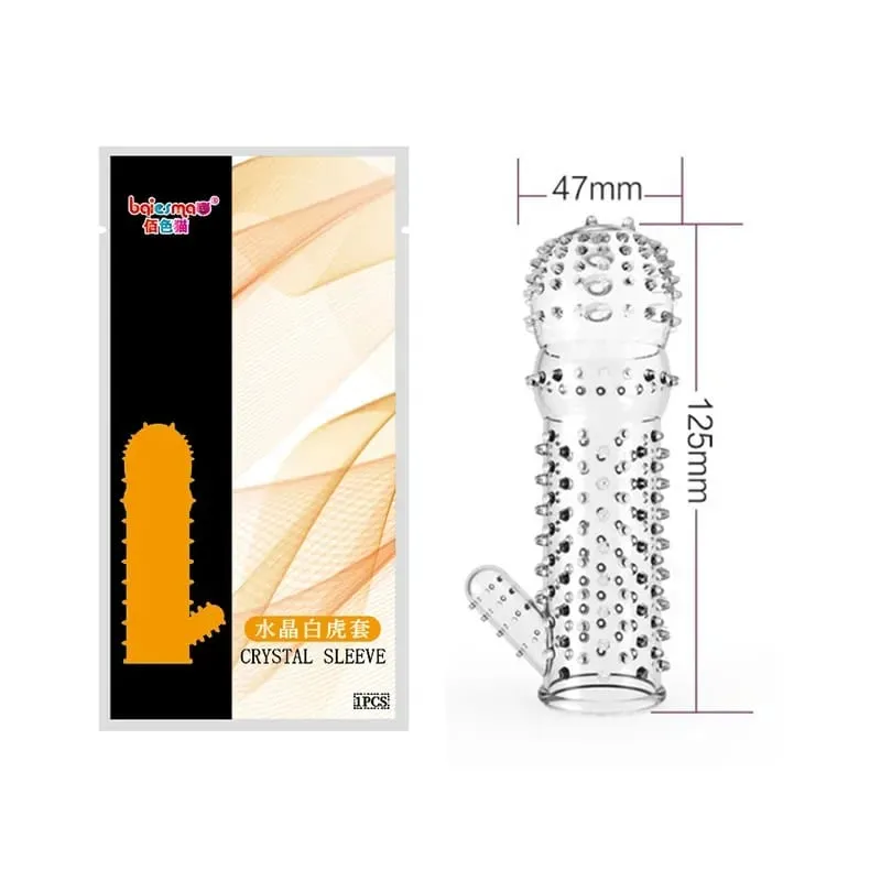 Big Spikes Penis Cock Ring Sheath Reusable Penis Sleeve Ejaculation Time Delay Ribbed Stimulate Penis Sleeve Sex Toys for Male