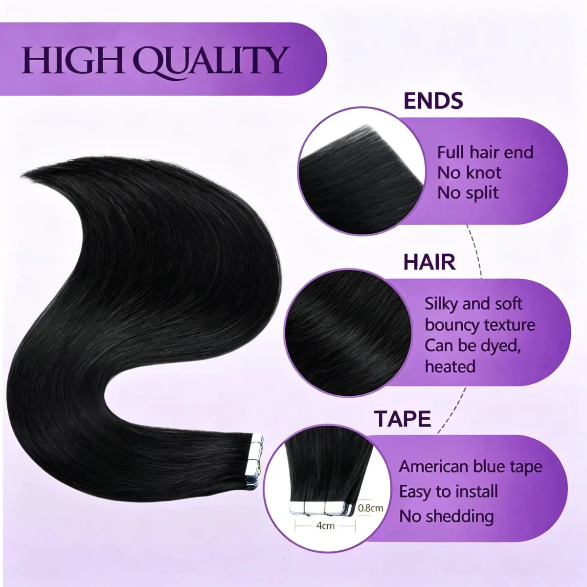 Tape in Hair Extensions Straight Remy Human Hair Seamless Invisible Skin Weft Remy Double Sided Adhesive Vietnamese Human Hair 50g/pack 16-26 inches