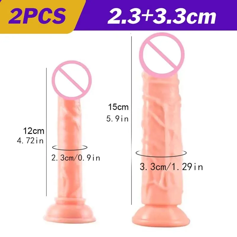 Realistic Flesh Colored Silicone Dildo with Suction Cup Soft Butt Plug Adult Sex Toy for Women And Men Realistic Soft Dildo