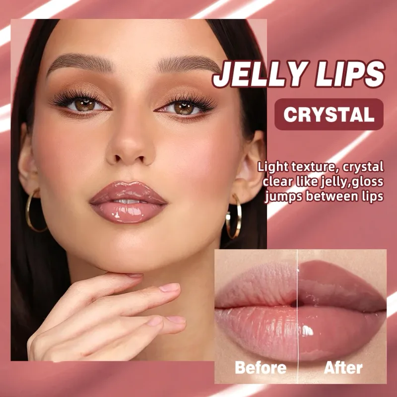 Crystal Lip Balm Moisturizing Lip Gloss Oil Jelly Lipgloss Long Lasting Liquid Lipstick Hydrating Tinted Lip Serum Makeup