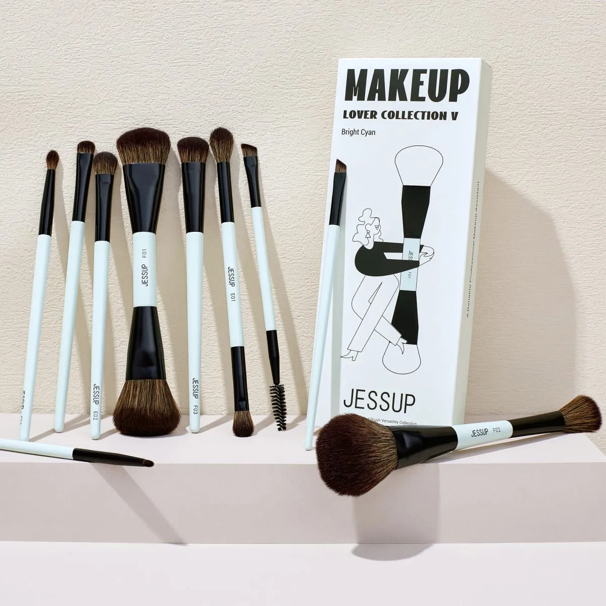 Jessup Makeup Brushes Set 2/3/6/10PCS Double Sided Foundation Contour Brush Blush Blending Eyeshadow Concealer Cruelty Free T500