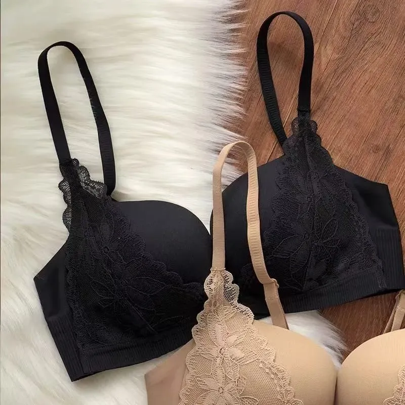 Sexy Lace Front Closure Push Up Bra Small Breast Gathering Anti-sagging U-shaped Backless Bra Lingerie For Women — image 8