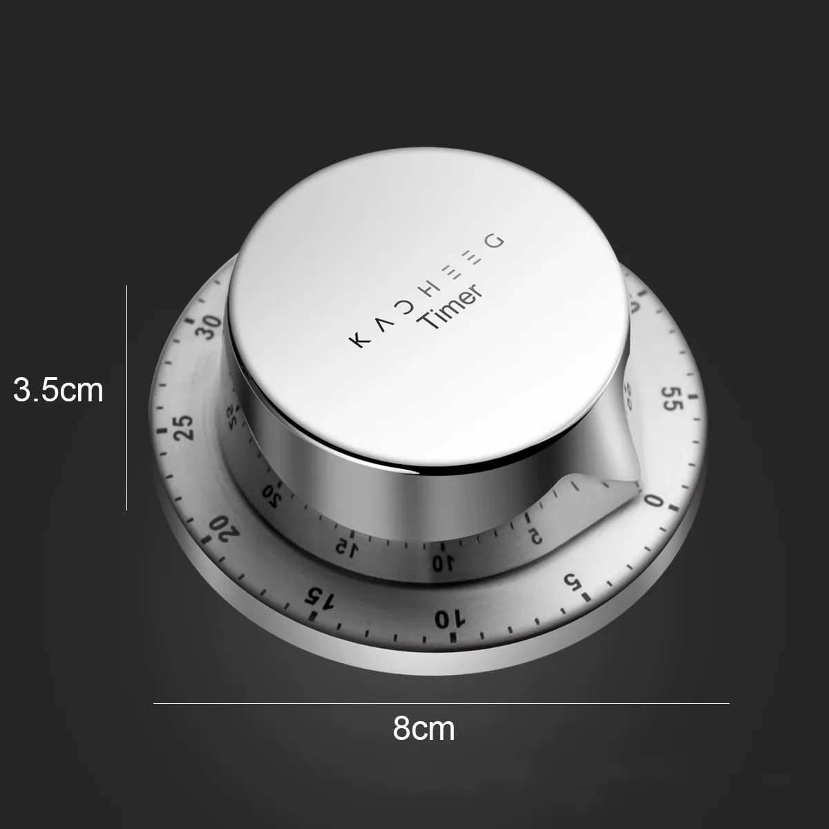 Luxury 304 Stainless Steel Kitchen Timer Magnetic Back Cooking Timing Tool Textured Stopwatch Chronograph for Fitness and Study — image 6