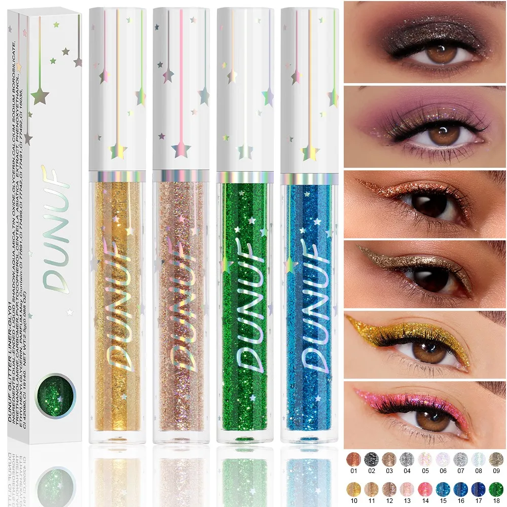 Diamond Blue Sequins Eyeliner Glitter Shiny Brighten Lying Silkworm Makeup Highlight Liquid Eye Liners Pigment Green Silver Gold