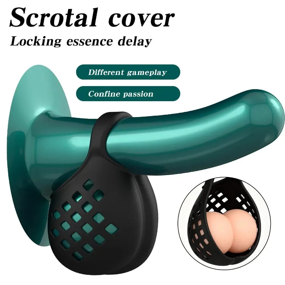 Silicone Ejaculation Delay Cock Ring Scrotum Testicle Ball Stretcher Lasting Erection Male Masturbator Adult Sex Toys Cockring — image 1