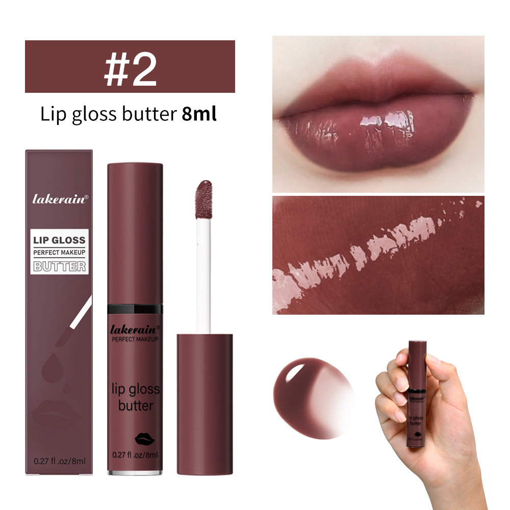 8ml Butter Non-stick Cup Gloss Lip Gloss Moisturizing Mirror Lip Gloss Lasting Color Lip glaze Dye Lip Liquid Makeup For Women