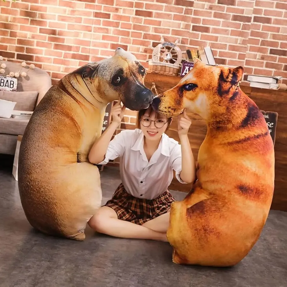 Hound 3D Lifelike Animal Throw Pillow Soft Plush Dog Pillow Creative Cushion Office