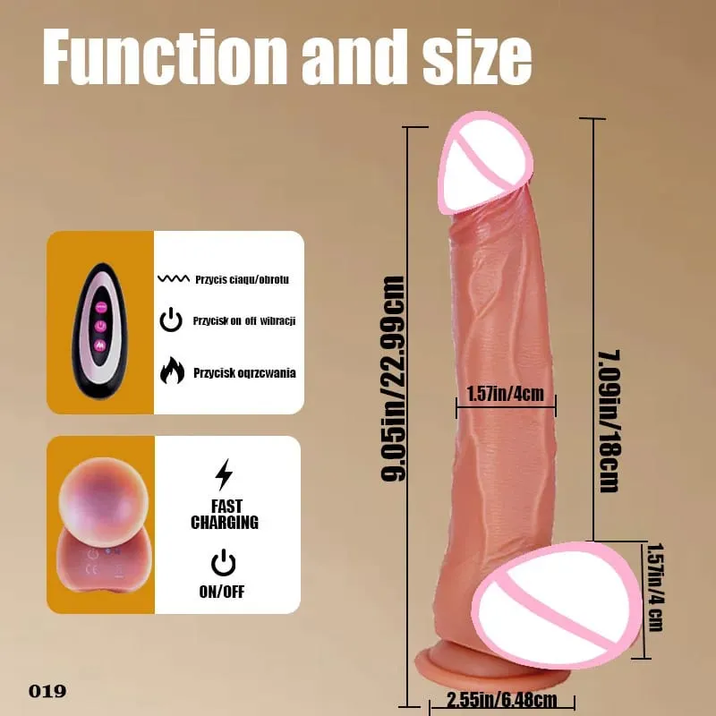 9 Vibration Modes 3 Stretching And 3 Shaking Modes Dildo Electric Female Sex Toy Silicone Dildo Telescopic Vibration Heating 18+