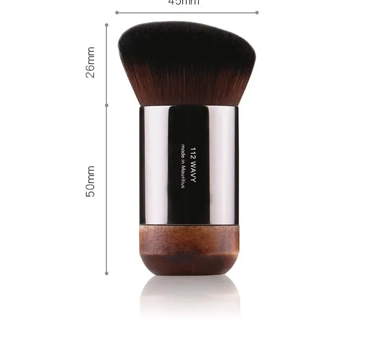 1 kus #112 Přenosný úhlový plochý štětec na make-up Přírodní dřevo Leštící podkladový kryt Profesionální štětce na make-up — image 5