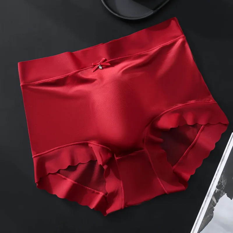 Men's Seamless Ice Silk Briefs 3D Contour Pouch Mid Waist Satin Smooth Scalloped Edge Ultra Thin Male Underwear — image 9