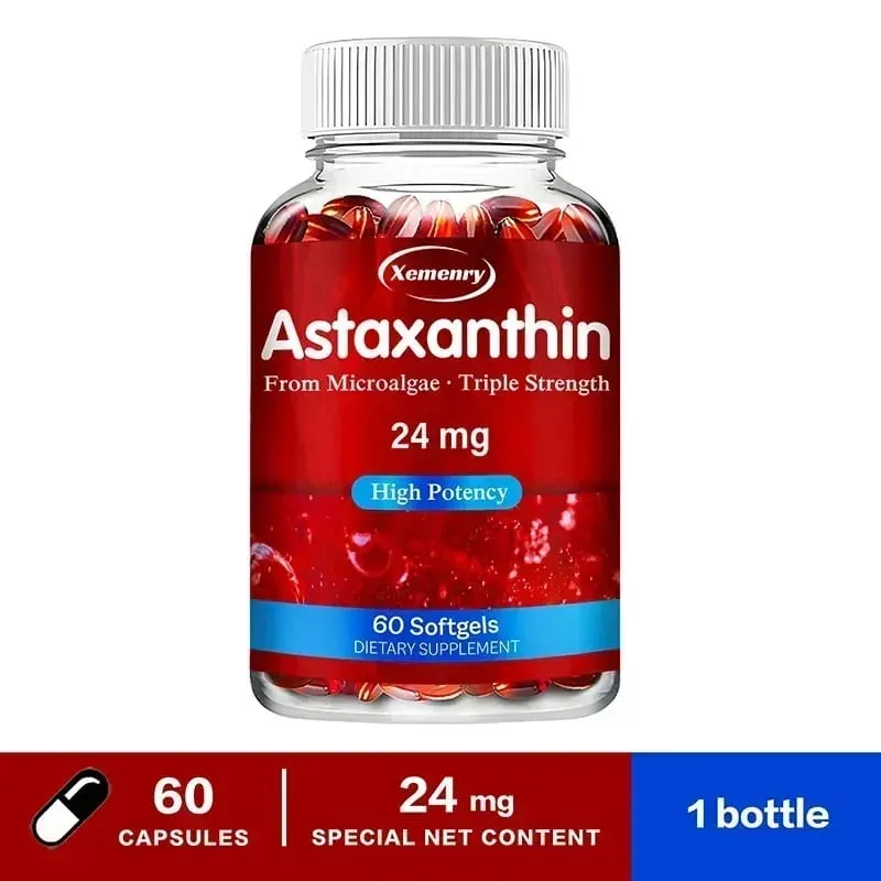 Astaxanthin 24 Mg - Promotes Cardiovascular Health Accelerates Metabolism Maintains Eye Joint and Skin Health Antioxidant