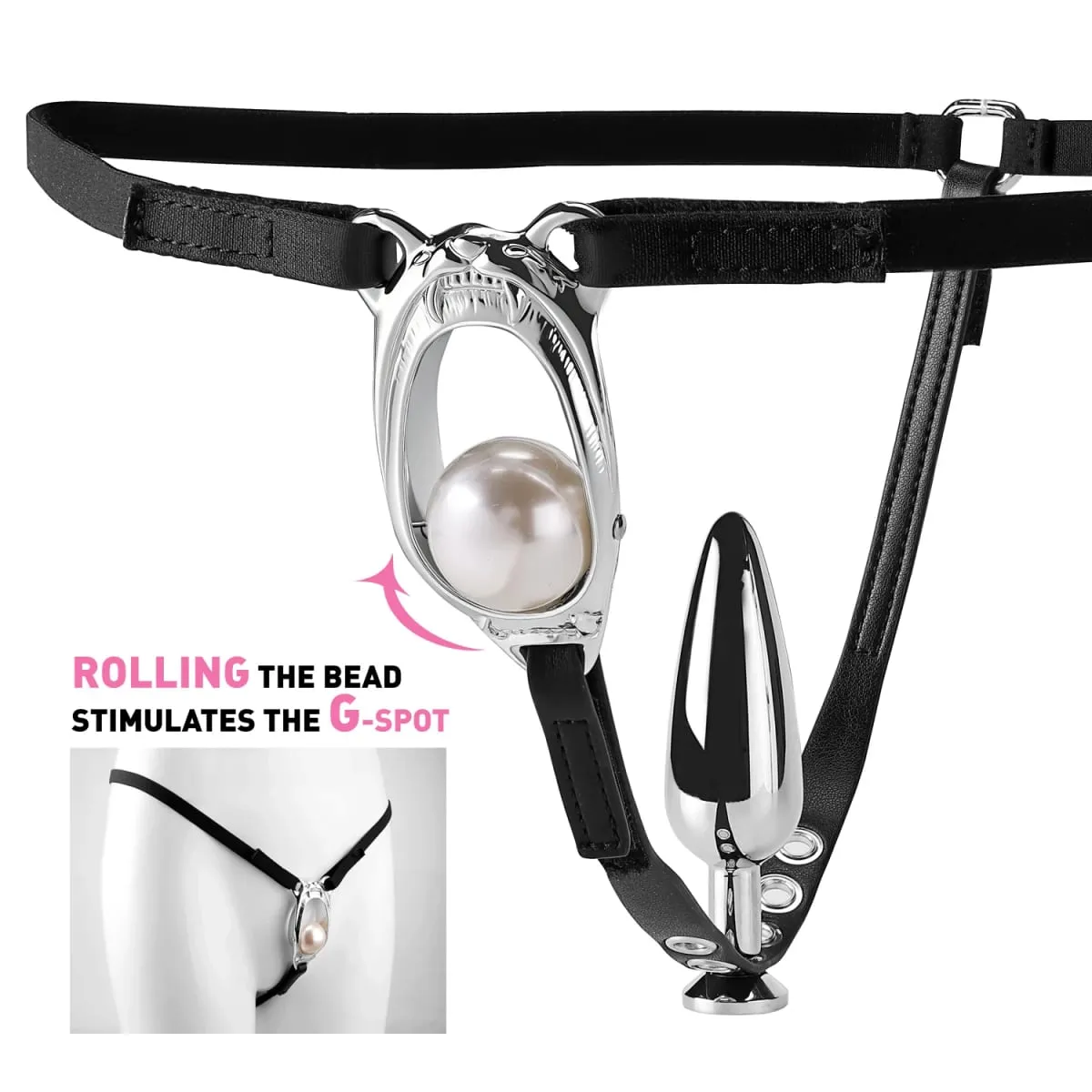 Sexy underwear with Anal Butt Plug Adjustable Strap Rolling the bead stimulates the g-spot Bondage sex toys adult pleasure — image 2