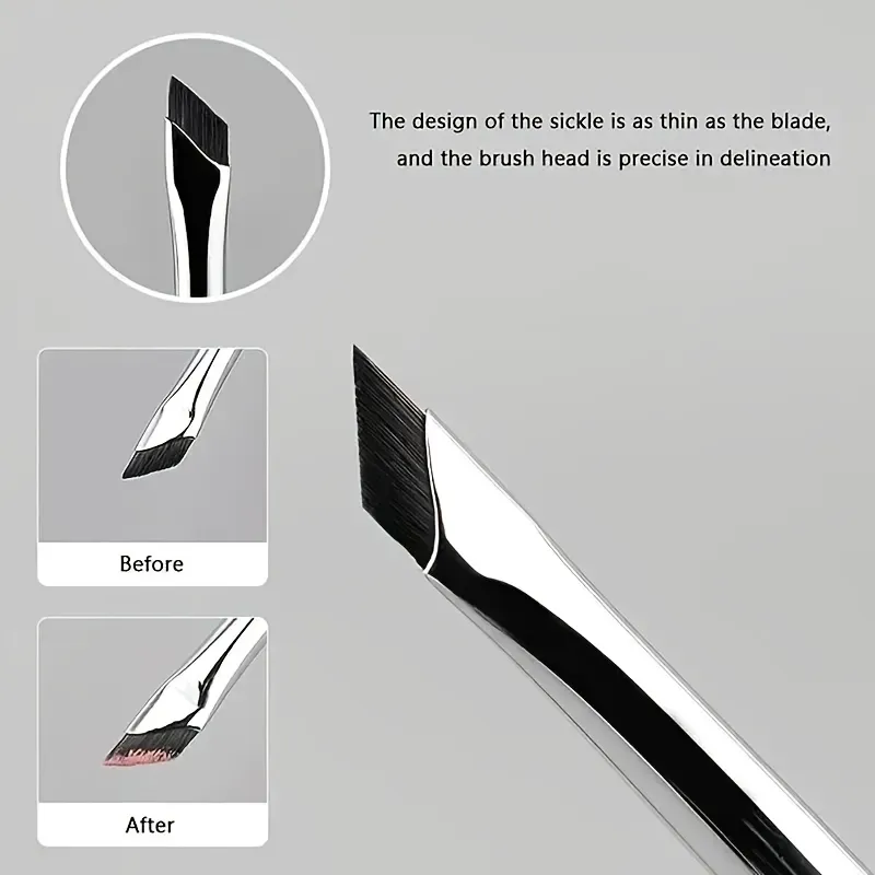 Ultra Thin Angled Flat Eyeliner Brush Sickle-Shaped Blade Brush for Eyebrow Under-Eye Smudger Precise Lower Lash & Winged Eyelin — image 5