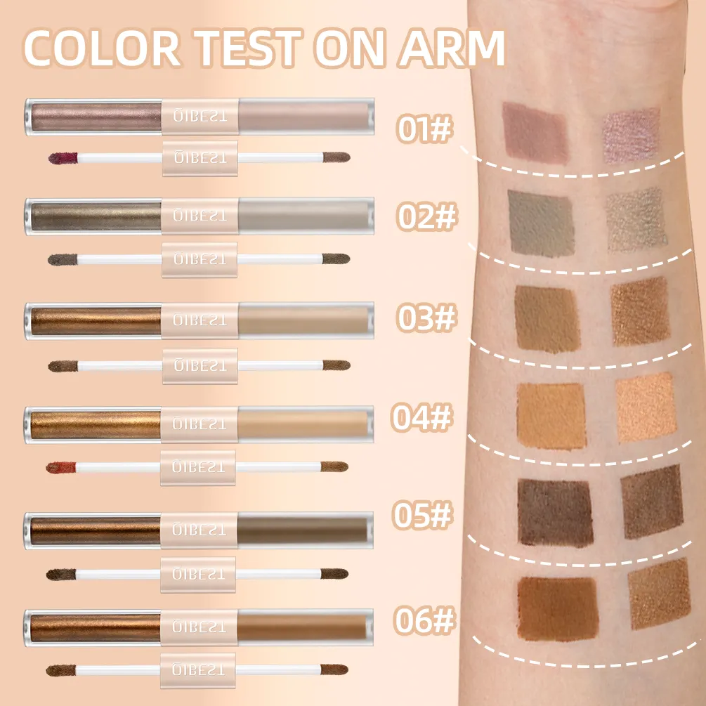 Double End Glitter Matte Eye shadow Stick Pencil Eyeshadow Makeup Waterproof Bicolor Shimmer Cosmetics Beauty Makeup Tool — image 5