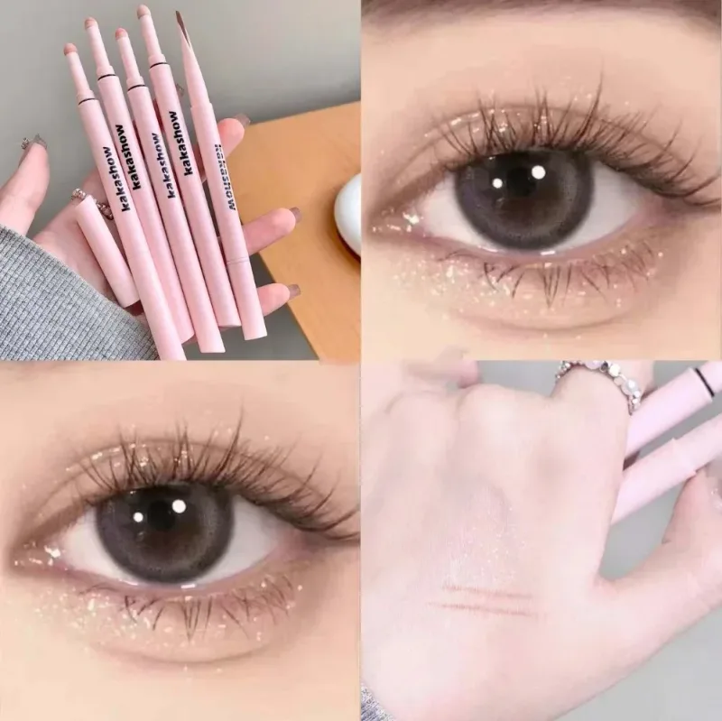 Dual End Glitter Matte Aegyosal Pen Brightening Highlight & Shadow Stick Eye Makeup Lying Silkworm Eyeliner Gel Pencil 애교살 펜